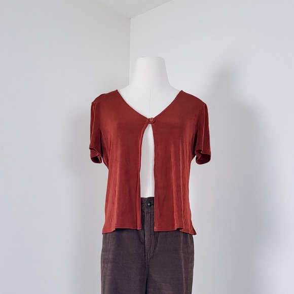 Vintage Rust Button-Front Top - Picture 10 of 10